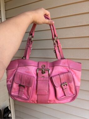 Prada Pink Mini Tote with Front Buckle Pockets ( authentic )